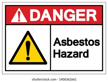 Danger Asbestos Hazard Symbol Sign, Vector Illustration, Isolated On White Background Label .EPS10