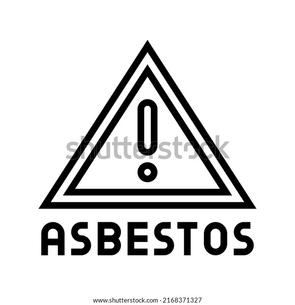 danger asbestos line icon\
vector. danger asbestos sign. isolated contour symbol black\
illustration