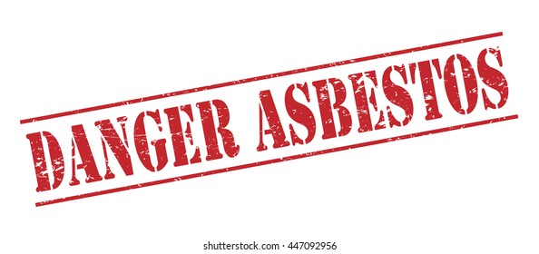 danger asbestos vector stamp on white background