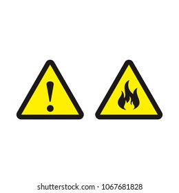 Danger, Attention Fire sign  icon symbol Vector