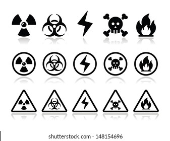 Danger, attention icons set 