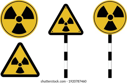 Danger attention sign. Warning. Radiation hazard. Vector illustration.