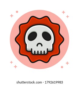 Danger Attention Skull Vector Illustration. Dangerous Radioactive Symbol Icon Laboratory Equipment Logo Design