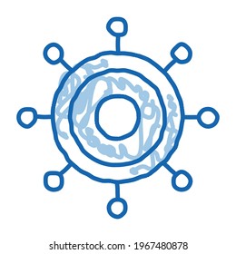 Danger Bacillus Bacteria sketch icon vector. Hand drawn blue doodle line art isolated symbol illustration