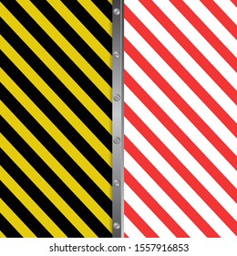 Danger Background With Red White Stripes And Yellow Black