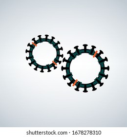 Diseño de icono de bacterias en peligro aislado en fondo blanco. Ilustración del vector aislada en segundo plano