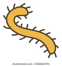 Peligro Concepto vectorial de bacterias Icono amarillo moderno o símbolo