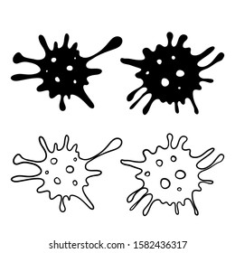 Danger bacteria vector icon illustration with doodle hand drawn style isolated on white background