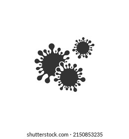 Ilustración del icono del vector de bacterias peligrosas en el signo plano