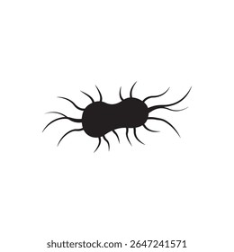 Ilustración del icono del Vector de la bacteria del peligro aislada en el fondo blanco