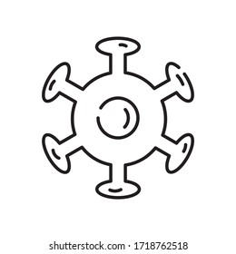 Icono de la línea de la bacteria Peligro Ilustración vectorial para banner médico, afiche y diseño web. El concepto de bacterias del coronavirus covid-19.