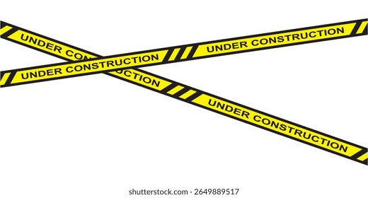 Danger barrier tape illustration and seamless tape pattern caution warning yellow sign precaution working security attention black text on yellow tape background web site in eps 10.