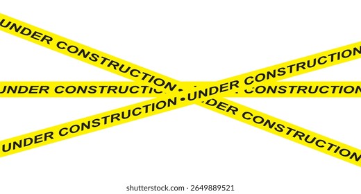 Danger barrier tape illustration and seamless tape pattern caution warning yellow sign precaution working security attention black text on yellow tape background web site in eps 10.