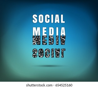 Danger behind social media, vector illustration