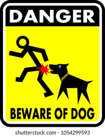 danger, beware of dog, sticker