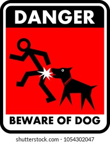 danger, beware of dog, sticker