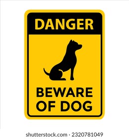 danger beware of dog, vector illustration 