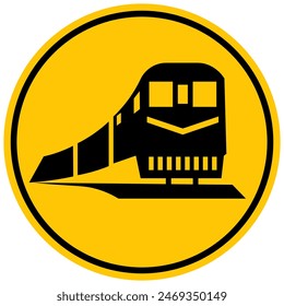 peligro cuidado con la señal del tren ferrocarriles amarillo imprimible diseño de la Plantilla icono público signo