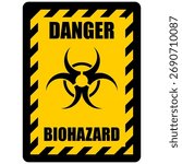 Danger, biohazard board and sticker vector
