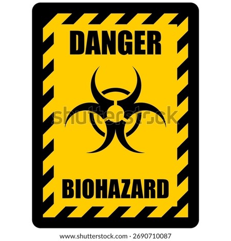 Danger, biohazard board and sticker vector
