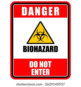 Danger, biohazard, do not enter, sign vector
