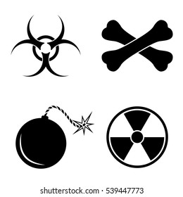 Danger and biohazard icons   vector set