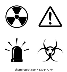 Danger and biohazard icons  vector set