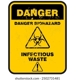 Danger, Biohazard, Infectious Waste, sign and sticker vector