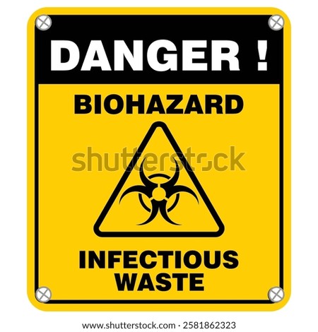 Danger, biohazard infectious waste, sign vector