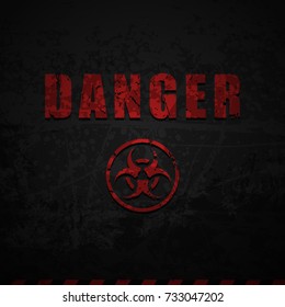 Danger Biohazard Sign. Vector illustration. Sings Background.