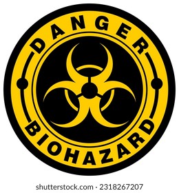 Danger, biohazard, sticker and label vector