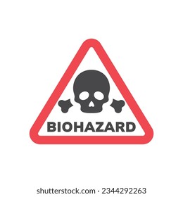 Danger biohazard warning sign. Vector label hazard sticker.