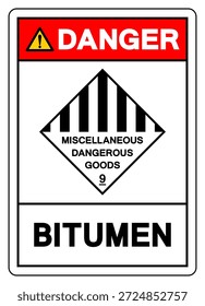 Danger Bitumen Symbol Sign, Vector Illustration, Isolate On White Background, Label. EPS10