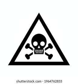 danger black icon in flat style isolated. Vector Symbol illustration.