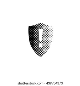 danger - black vector icon;  halftone illustration