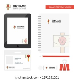 Danger board Business Logo, Tab App, Diary PVC Employee Card and USB Brand Stationary Package Design Vector Template