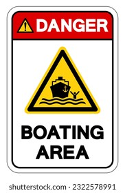 Danger Boating Area Symbol Sign, Vector Illustration, Isolate On White Background Label. EPS10 