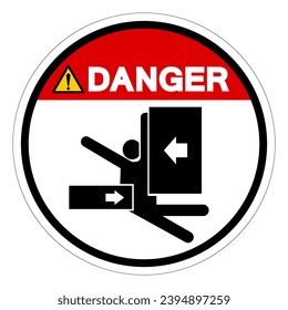 Danger Body Crush Force From Side Symbol Sign, Vector Illustration, Isolate On White Background Label .EPS10