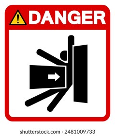 Danger Body Crush Force From Side Symbol Sign, Vector Illustration, Isolate On White Background Label .EPS10