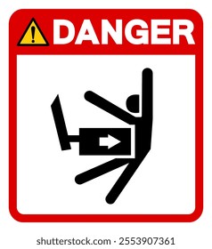 Danger Body Crush Force From Side Symbol Sign, Vector Illustration, Isolate On White Background Label.EPS10