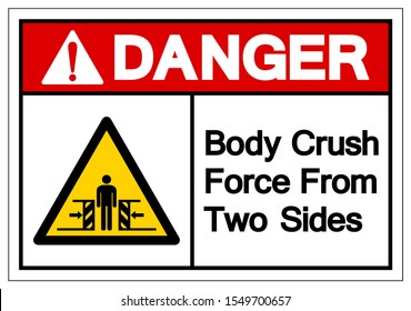 Danger Body Crush Force From Two Sides Symbol Sign, Vector Illustration, Isolate On White Background Label .EPS10