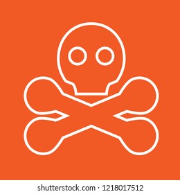 Danger, bone, skeleton icon, stock vector illustration, EPS10.