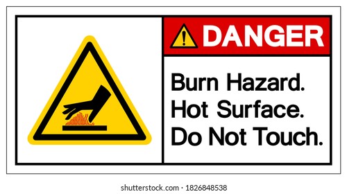 Danger Burn Hazard Hot Surface Do Not Touch Symbol Sign, Vector Illustration, Isolate On White Background Label .EPS10