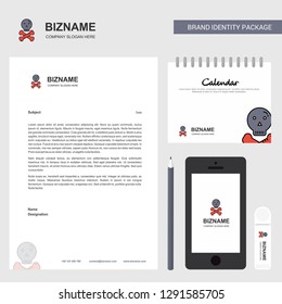 Danger  Business Letterhead, Calendar 2019 and Mobile app design vector template