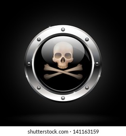 danger button. skull and crossbones icon
