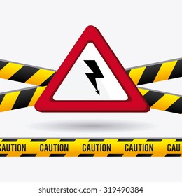 danger and caution design, Advertising sign, vector illustration