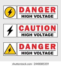 advertencia de peligro etiqueta engomada de área de alto voltaje señalización eléctrica diseño de plantilla de signo imprimible