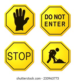 Danger and Caution Street Signs