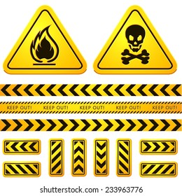 Danger Caution Street Signs Stock Vector (Royalty Free) 233963776 ...