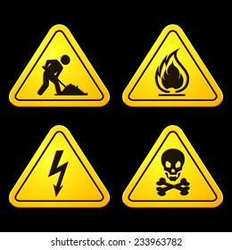 Danger and Caution Street Signs
